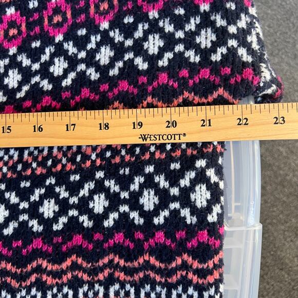 Cupcakes & Cashmere Faire Isle Button Cardigan Pink & Navy Size S - Picture 5 of 6